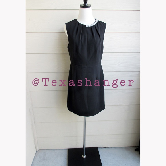 NWT Milly Nyra Crepe Crystal Embellished Dress Size 10 Black - Picture 10 of 13